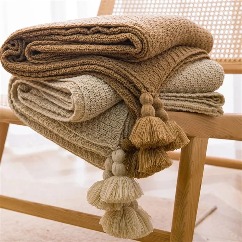 Throw Blanket Chunky Knit - Cobertores Nórdicos para Cama, Sofá e