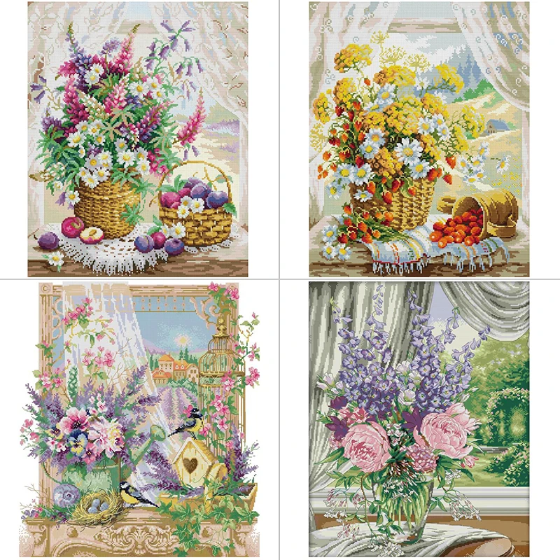 Padrões Floral Ponto Cruz Kit  - Home Textiles Discount avaliação e preço