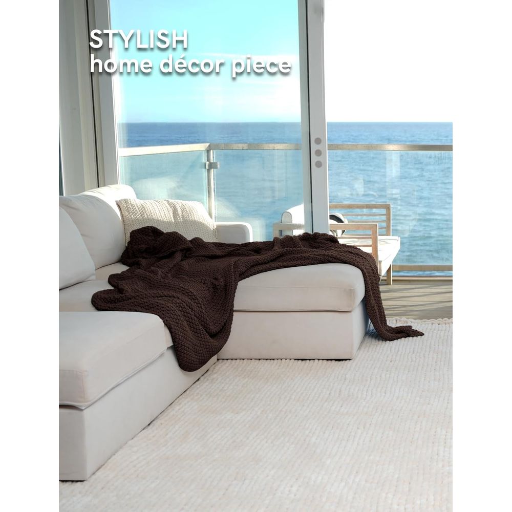 Cobertor de malha de algodão g - Throw Blanket Chunky Knit avaliação e preço