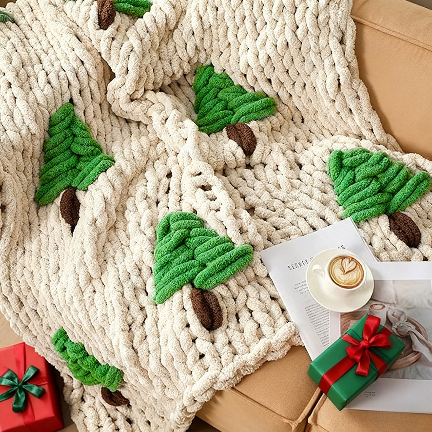 Cobertor Tricotado à Mão para  - Throw Blanket Chunky Knit avaliação e preço