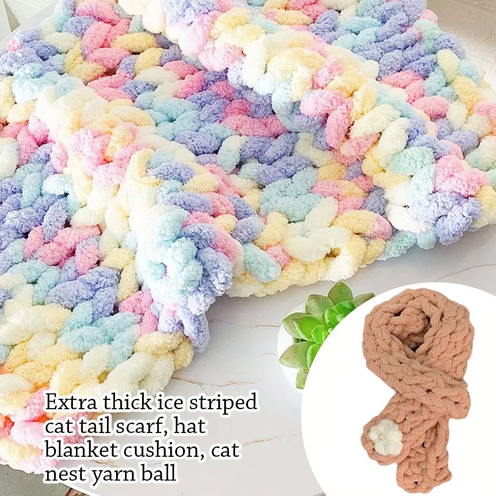 Fios de Chenille Multicolor pa - Throw Blanket Chunky Knit avaliação e preço