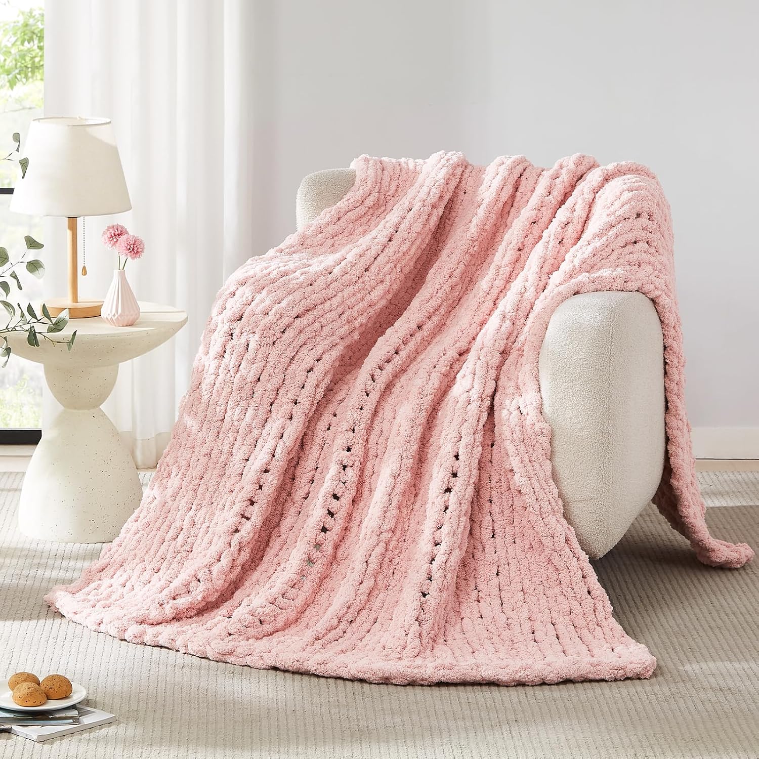 Cobertor de malha grossa lance - Throw Blanket Chunky Knit avaliação e preço