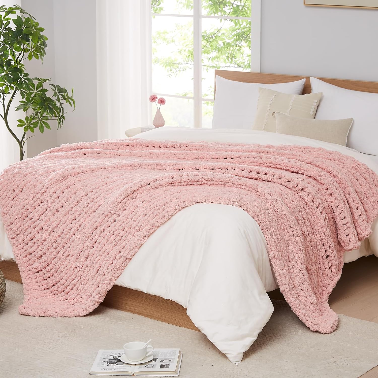 Cobertor de malha grossa lance - Throw Blanket Chunky Knit avaliação e preço