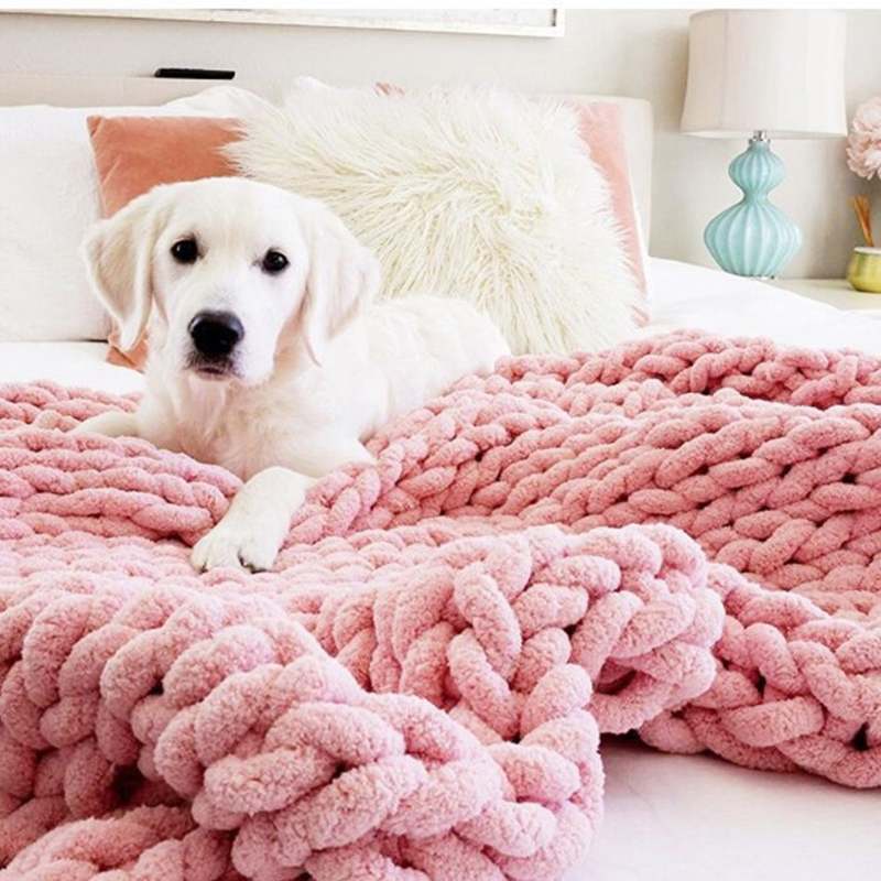 Mão grosso cobertor de malha f - Throw Blanket Chunky Knit avaliação e preço