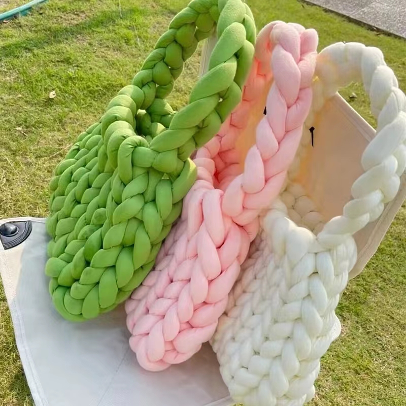 Fio De Tubo De Lã De Algodão G - Throw Blanket Chunky Knit avaliação e preço