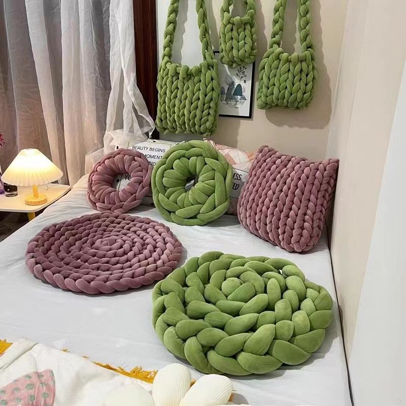 Fio De Tubo De Lã De Algodão G - Throw Blanket Chunky Knit avaliação e preço
