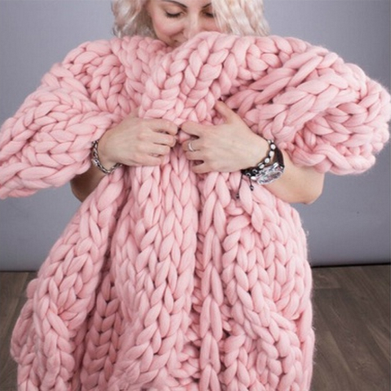 Moda mão chunky malha cobertor - Throw Blanket Chunky Knit avaliação e preço