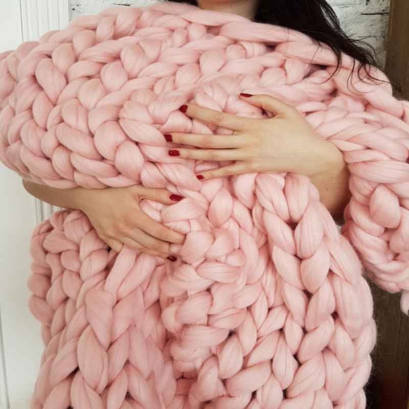 Moda mão chunky malha cobertor - Throw Blanket Chunky Knit avaliação e preço