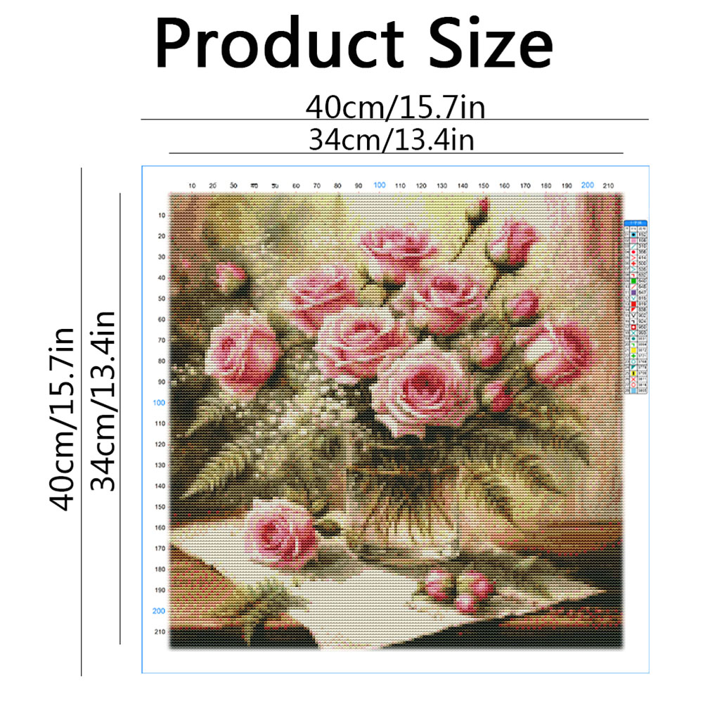 Huacan kits de ponto cruz rosa - Home Textiles Discount avaliação e preço